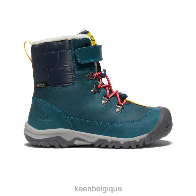chaussure KEEN botte imperméable Greta corail bleu/paon rose Grands enfants PD0JD1015