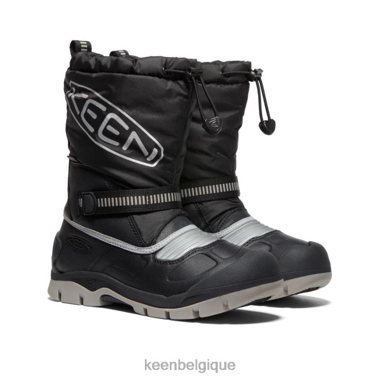 chaussure KEEN botte imperméable à la traîne des neiges Noir argent Grands enfants PD0JD1000