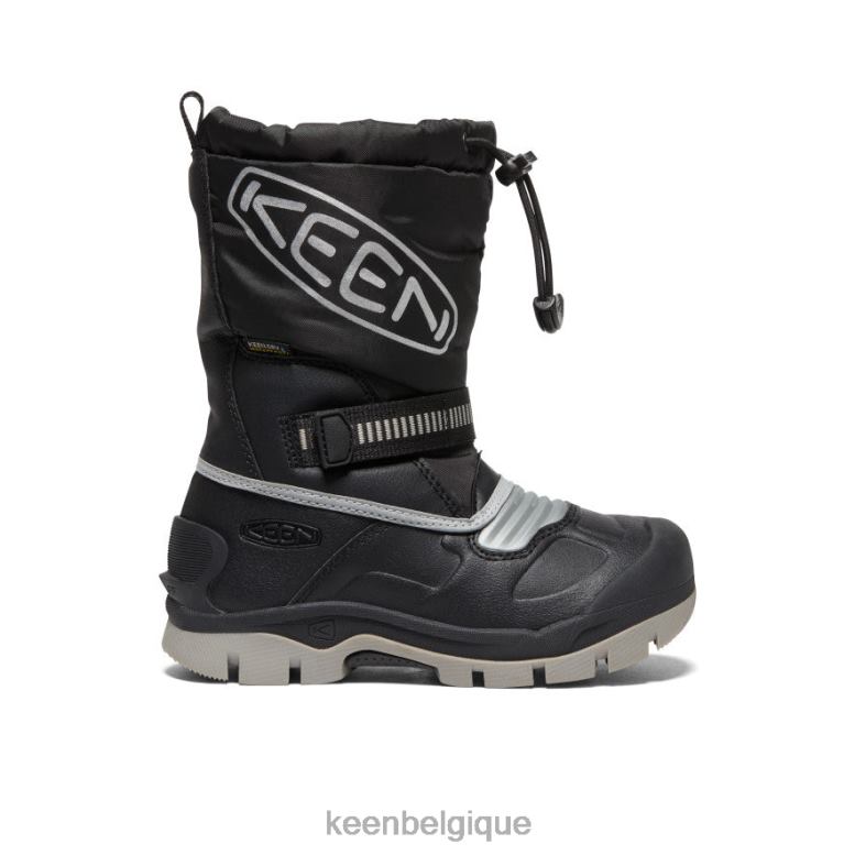 chaussure KEEN botte imperméable à la traîne des neiges Noir argent petits enfants PD0JD1007