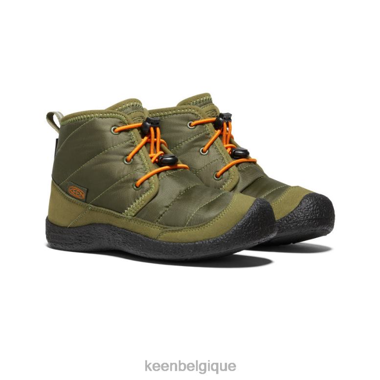 chaussure KEEN chukka imperméable howser ii capulet olive/orange roussâtre Grands enfants PD0JD936