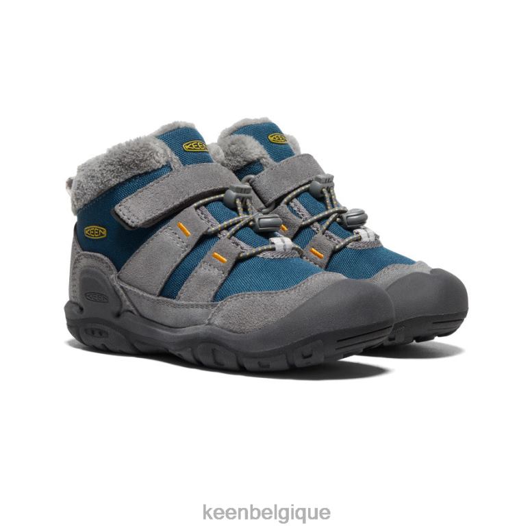 chaussure KEEN chukka à noeud gris acier/bleu sarcelle aile petits enfants PD0JD979