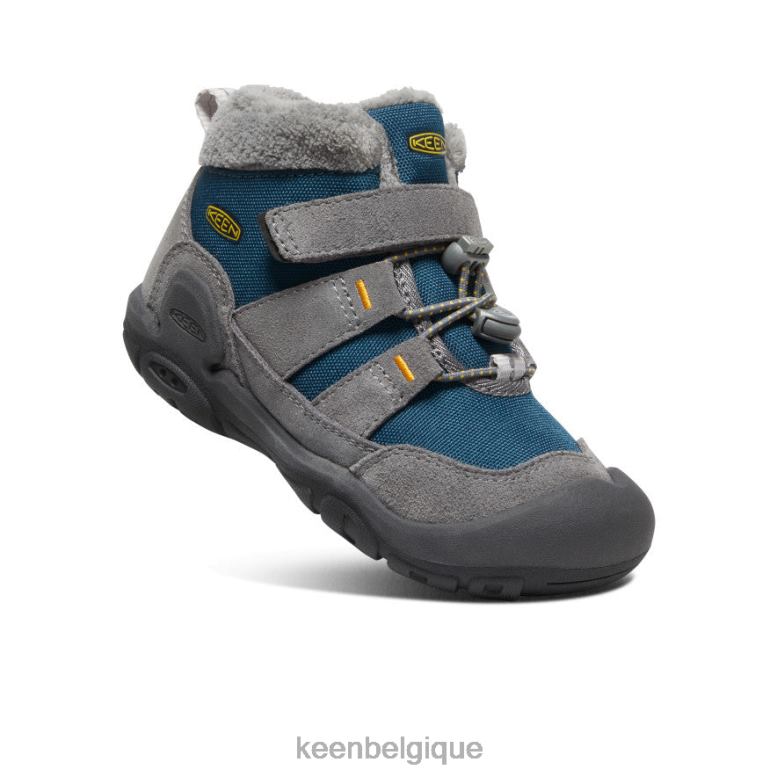 chaussure KEEN chukka à noeud gris acier/bleu sarcelle aile petits enfants PD0JD979