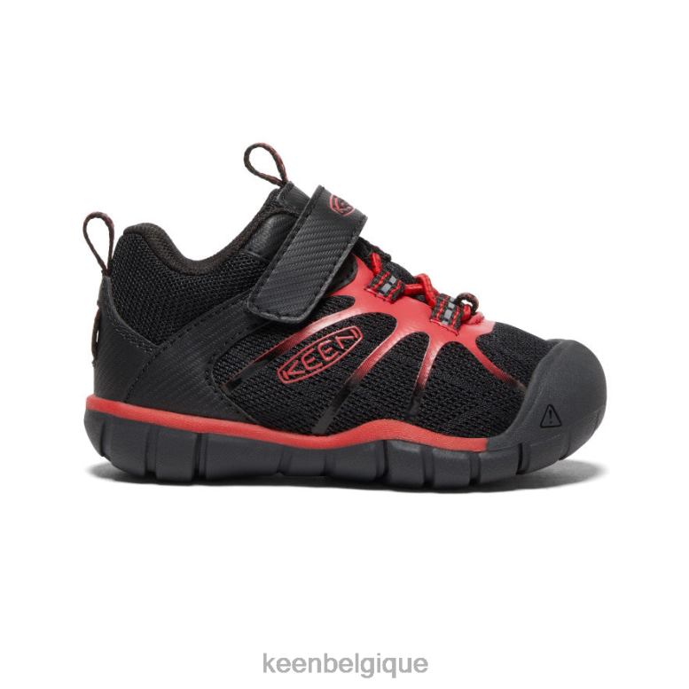 chaussure KEEN sneaker chandler 2 cnx tapis noir/rouge les tout-petits PD0JD885