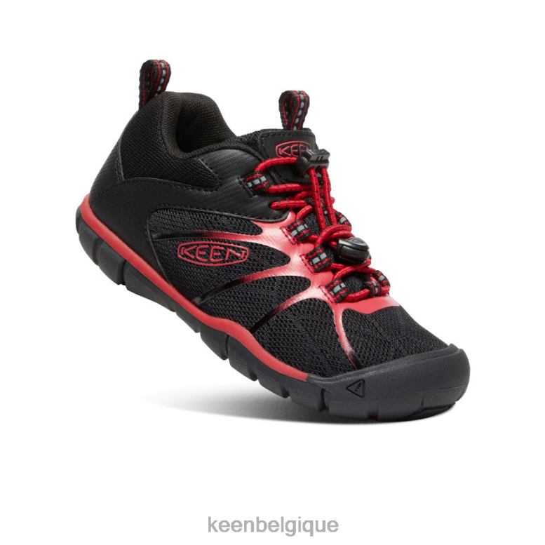 chaussure KEEN sneaker chandler 2 cnx tapis noir/rouge petits enfants PD0JD901