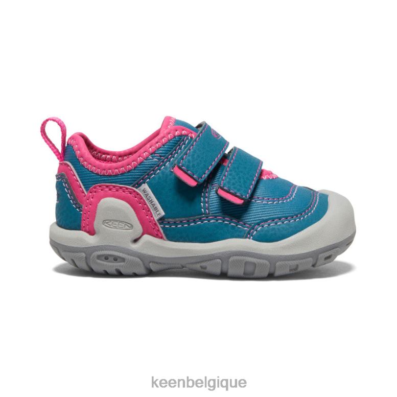 chaussure KEEN sneaker à double bride creuse Knotch corail bleu/paon rose les tout-petits PD0JD959