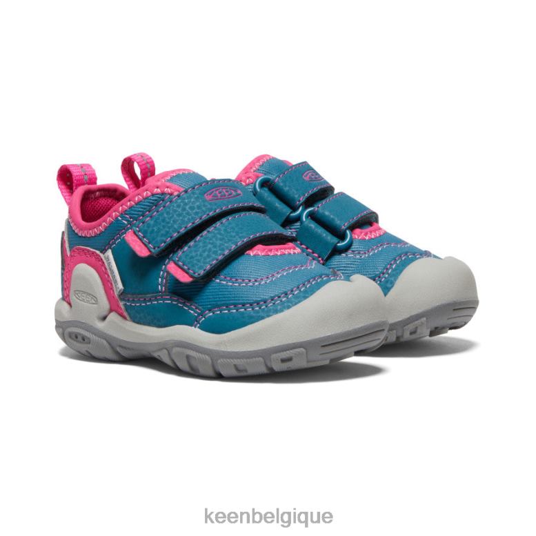 chaussure KEEN sneaker à double bride creuse Knotch corail bleu/paon rose les tout-petits PD0JD959