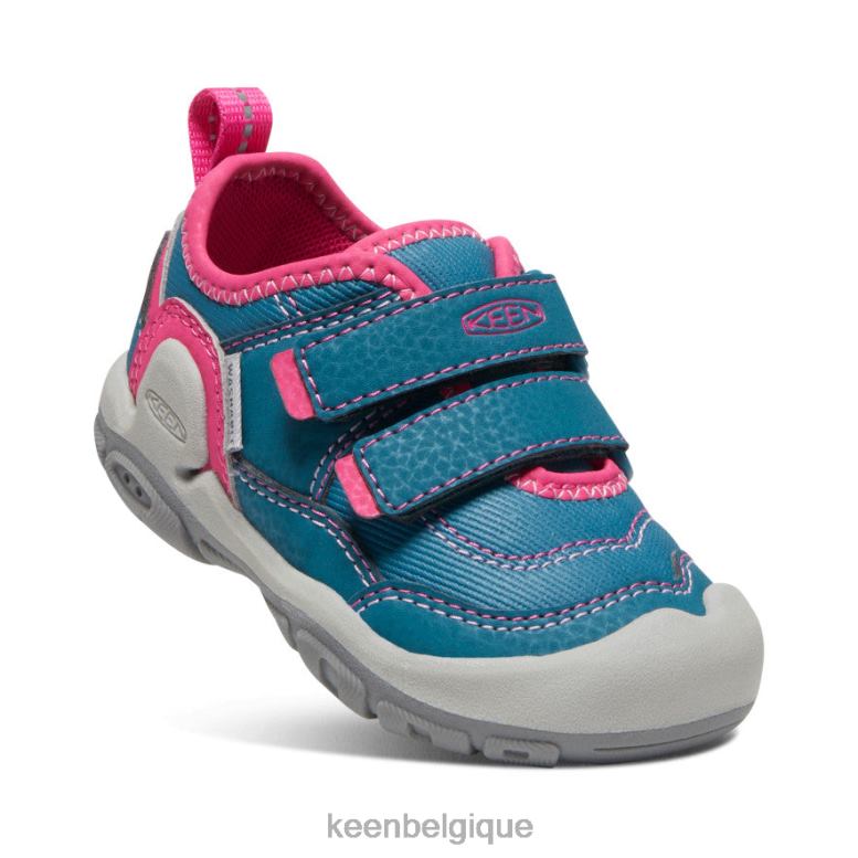 chaussure KEEN sneaker à double bride creuse Knotch corail bleu/paon rose les tout-petits PD0JD959