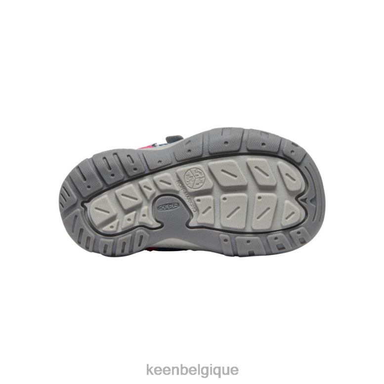 chaussure KEEN sneaker à double bride creuse Knotch corail bleu/paon rose les tout-petits PD0JD959