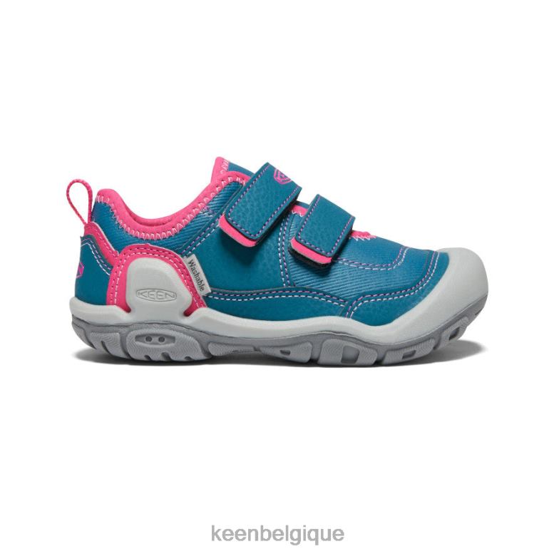 chaussure KEEN sneaker à double bride creuse Knotch corail bleu/paon rose petits enfants PD0JD942