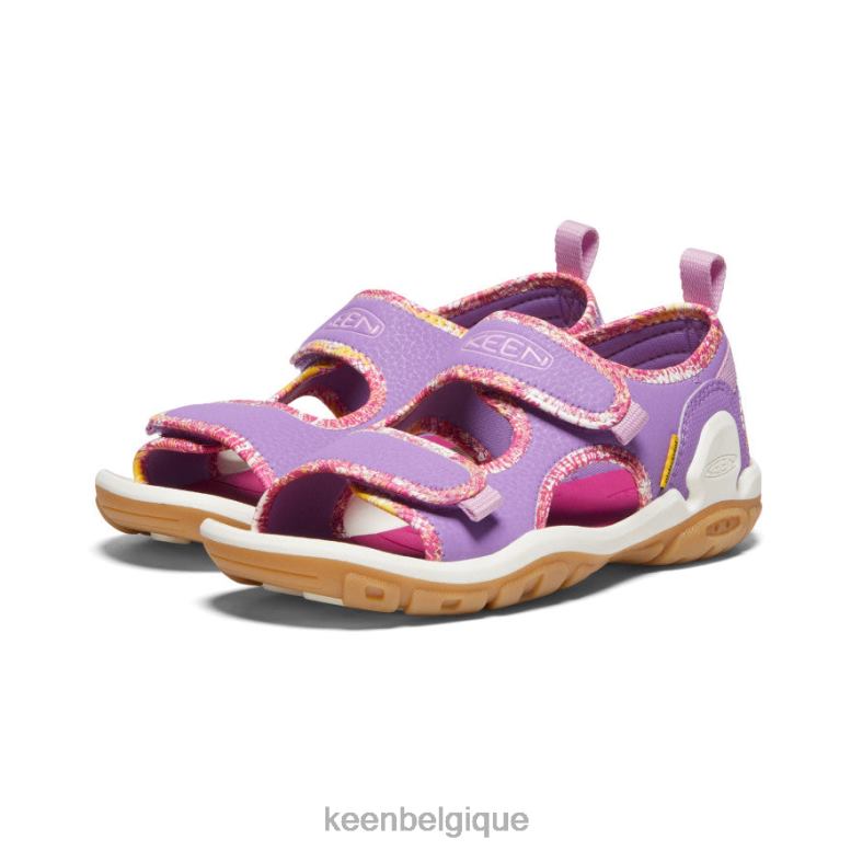 chaussure KEEN Knotch Creek à bout ouvert lavande anglaise/fuchsia festival Grands enfants PD0JD887