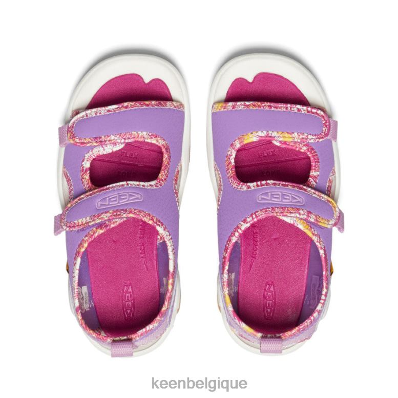 chaussure KEEN Knotch Creek à bout ouvert lavande anglaise/fuchsia festival petits enfants PD0JD770