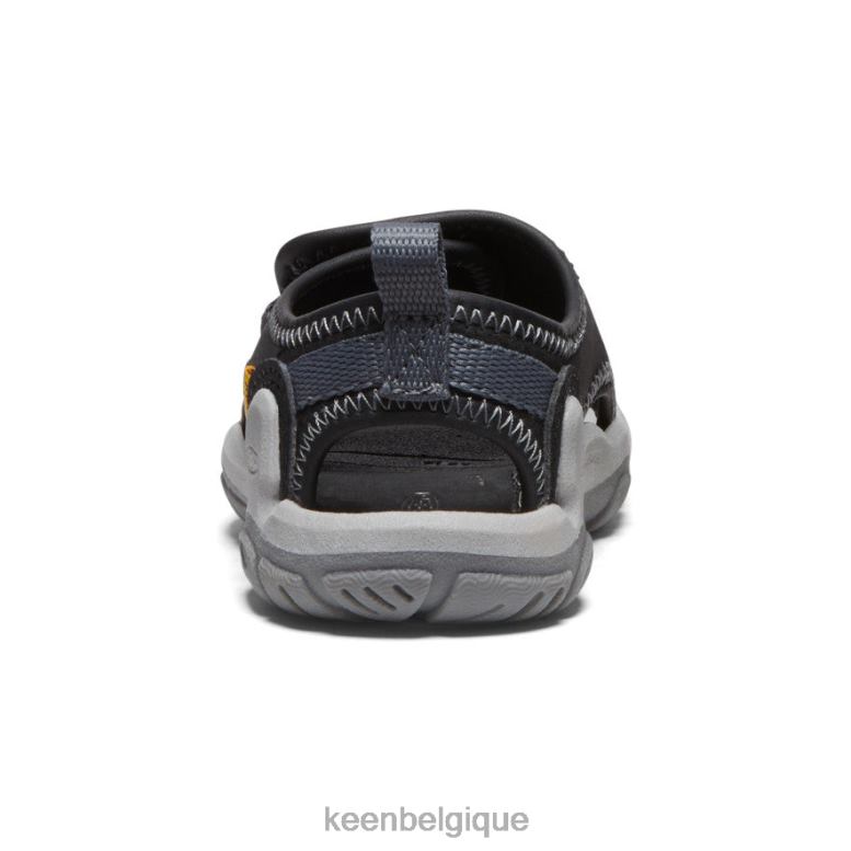 chaussure KEEN Knotch River à bout ouvert noir/gris acier les tout-petits PD0JD932