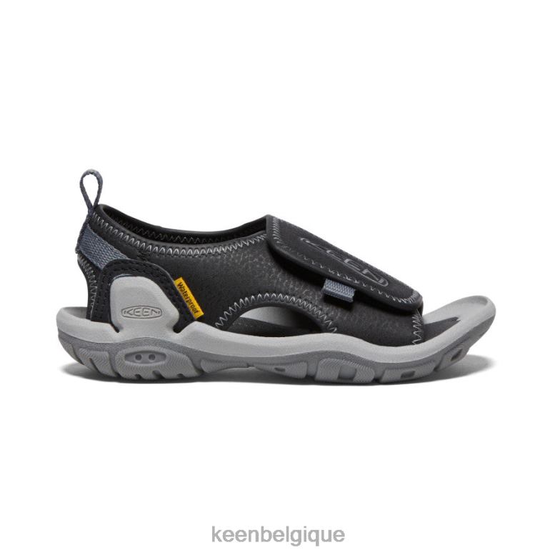 chaussure KEEN Knotch River à bout ouvert noir/gris acier petits enfants PD0JD930