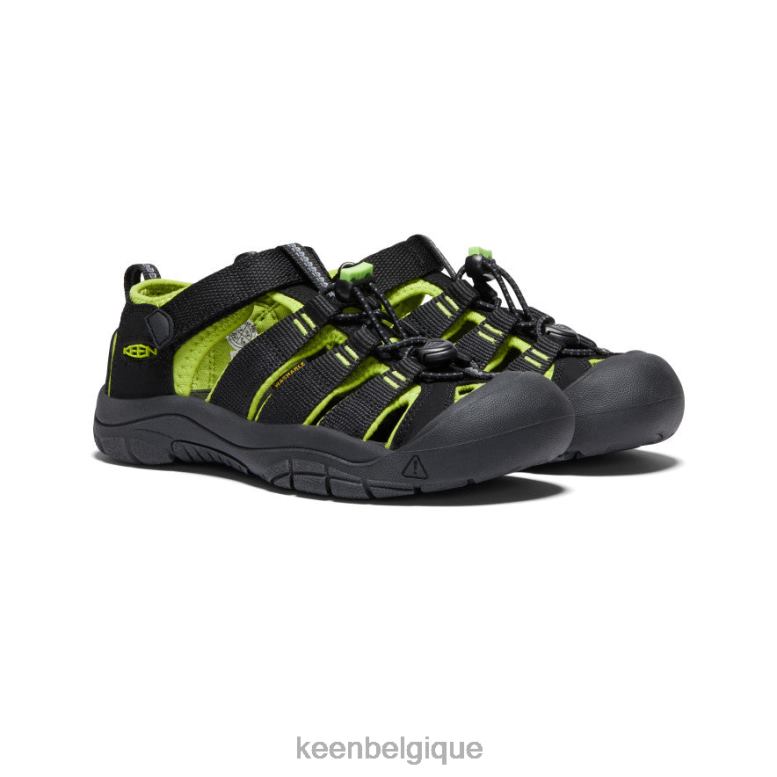 chaussure KEEN newport h2 noir/vert citron Grands enfants PD0JD764