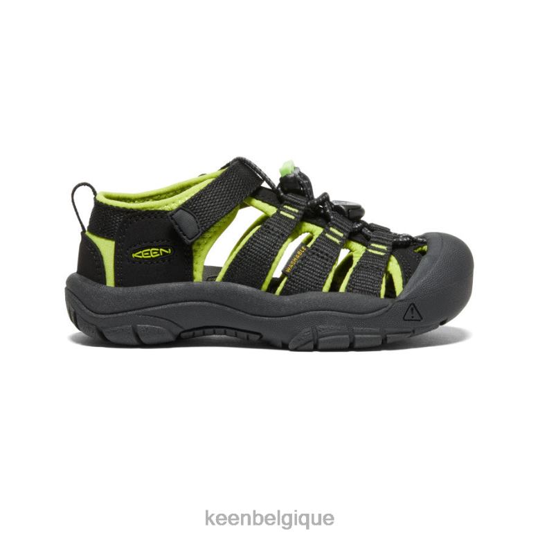 chaussure KEEN newport h2 noir/vert citron petits enfants PD0JD745