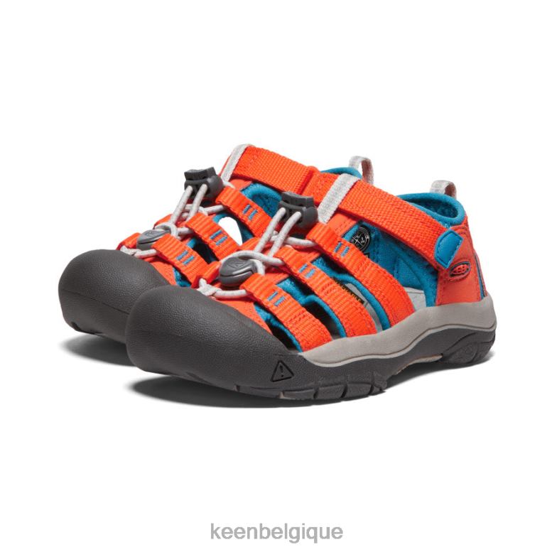 chaussure KEEN newport h2 orange sécurité/bleu fjord petits enfants PD0JD738