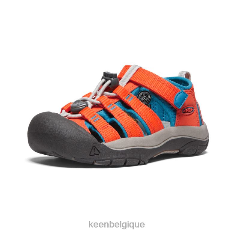 chaussure KEEN newport h2 orange sécurité/bleu fjord petits enfants PD0JD738