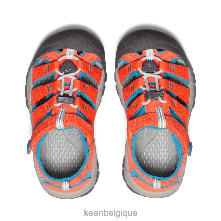 chaussure KEEN newport h2 orange sécurité/bleu fjord petits enfants PD0JD738