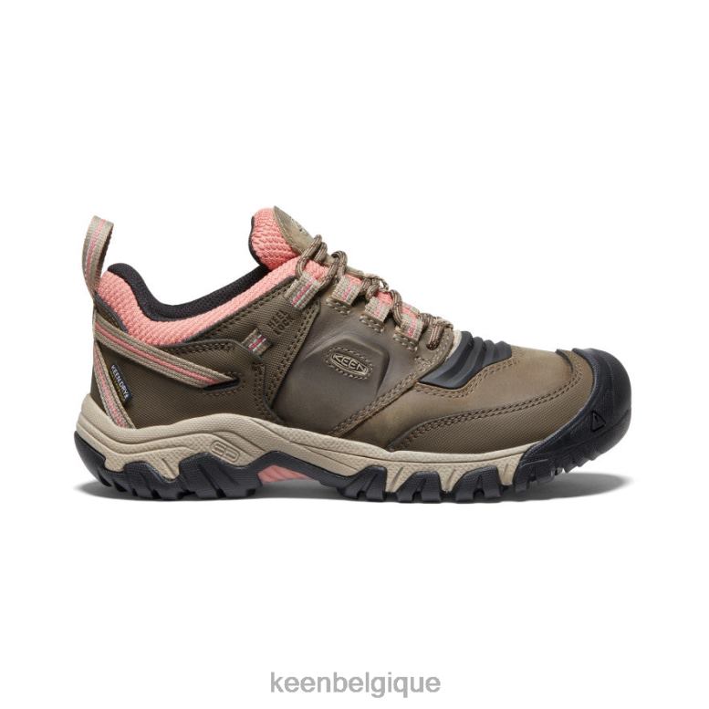 chaussure KEEN Ridge Flex imperméable à l'eau Timberwolf/poussière de brique femmes PD0JD649