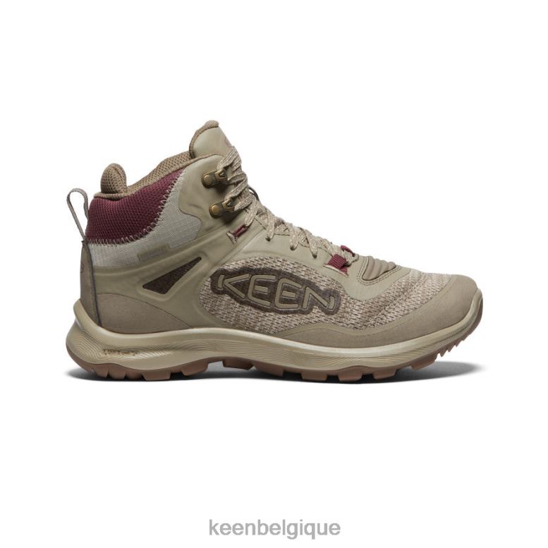 chaussure KEEN botte imperméable terradora flex plaza taupe/vin Windsor femmes PD0JD583