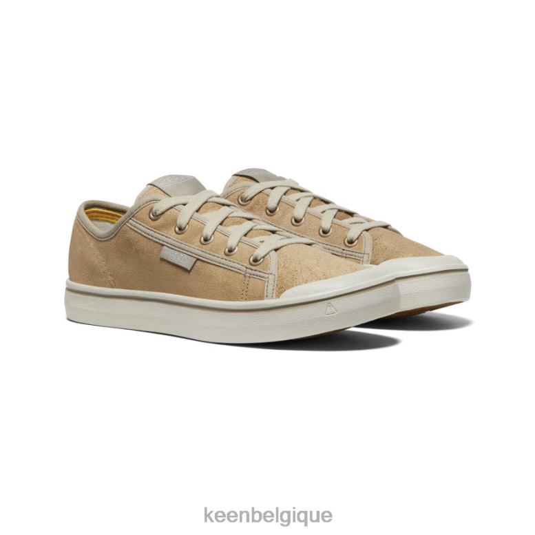 chaussure KEEN sneaker en cuir de récolte elsa beige/bouleau argenté femmes PD0JD627