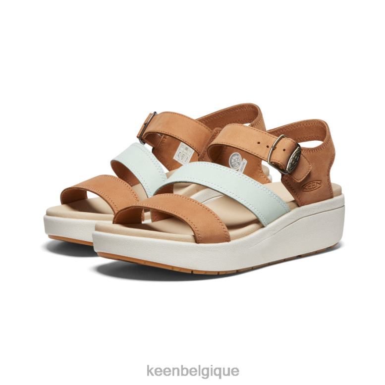 chaussure KEEN sangle de dos ellecity cuir naturel/clairement aqua femmes PD0JD447