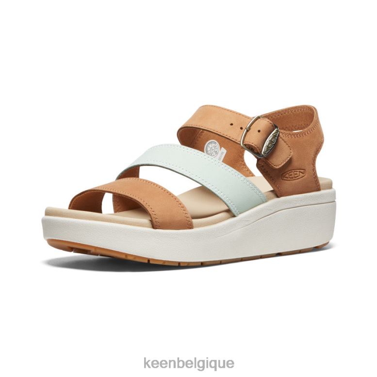 chaussure KEEN sangle de dos ellecity cuir naturel/clairement aqua femmes PD0JD447