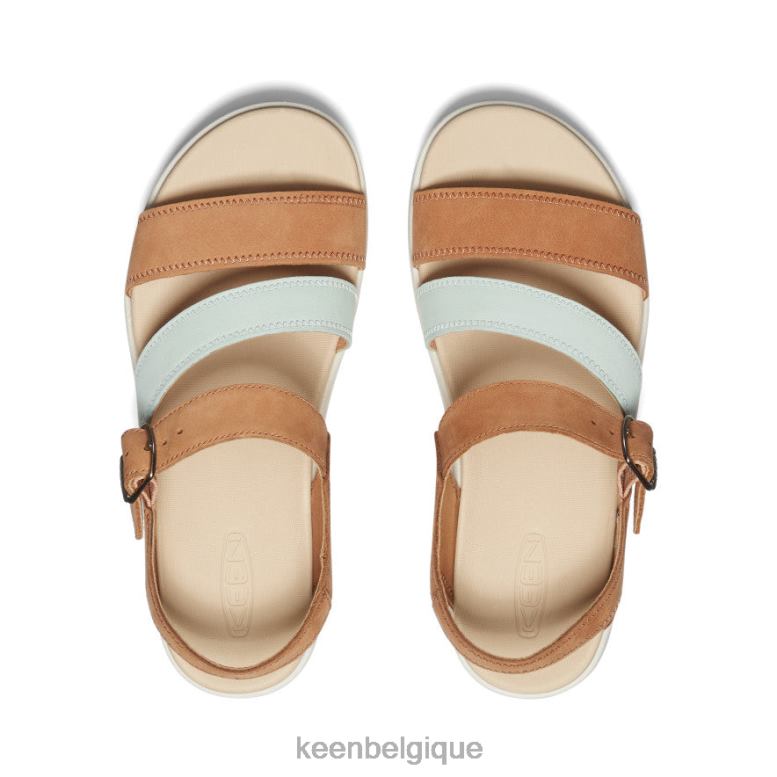 chaussure KEEN sangle de dos ellecity cuir naturel/clairement aqua femmes PD0JD447