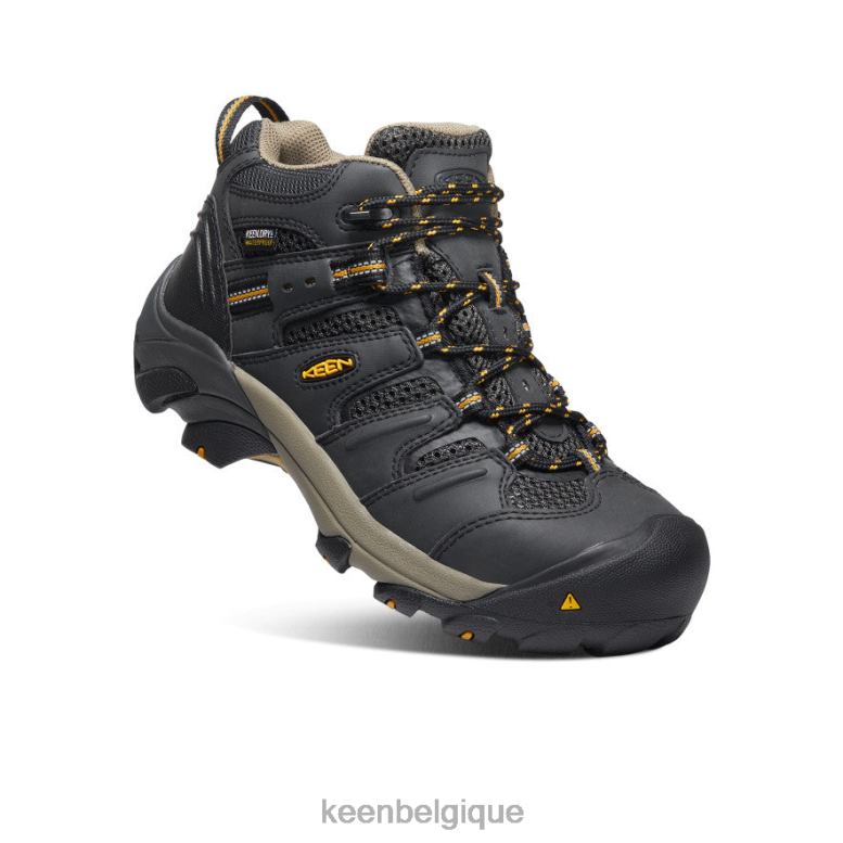 chaussure KEEN Lansing imperméable à mi-hauteur (embout en acier) corbeau/olive fauve femmes PD0JD598