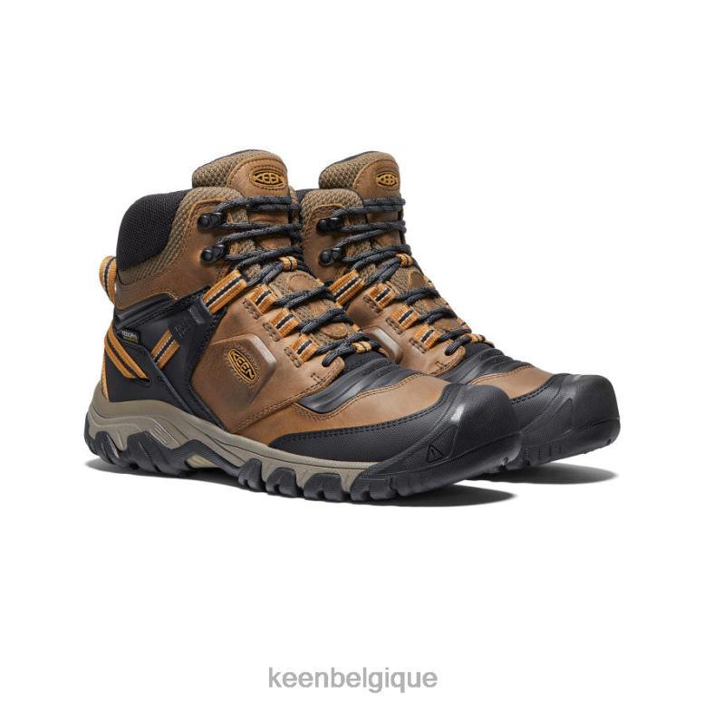 chaussure KEEN botte imperméable Ridge Flex bison/brun doré Hommes PD0JD142