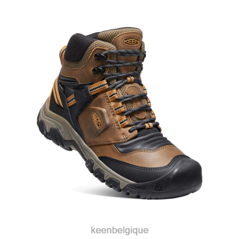 chaussure KEEN botte imperméable Ridge Flex bison/brun doré Hommes PD0JD142