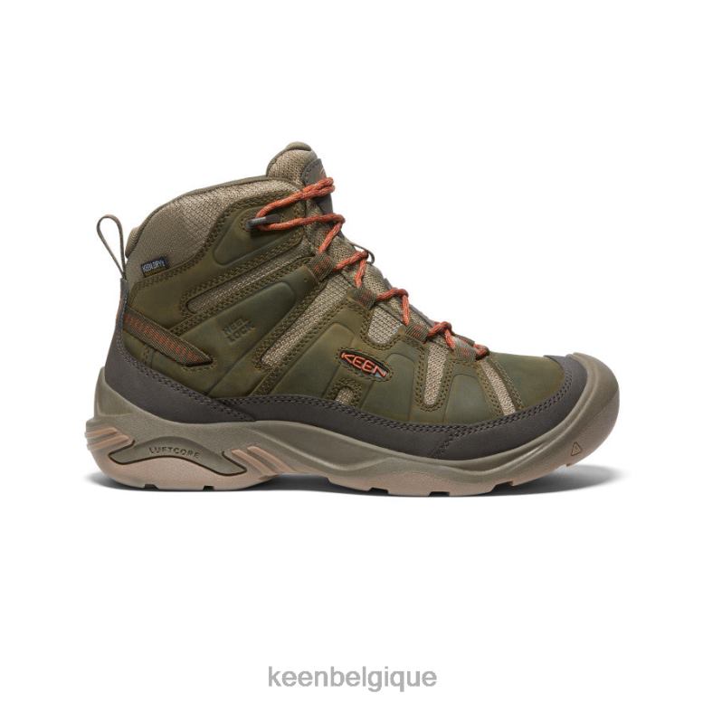 chaussure KEEN botte imperméable circadia olive foncée/argile de potier Hommes PD0JD73