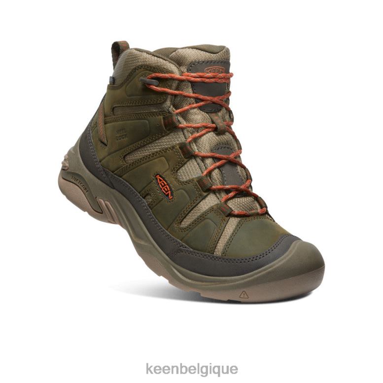 chaussure KEEN botte imperméable circadia olive foncée/argile de potier Hommes PD0JD73