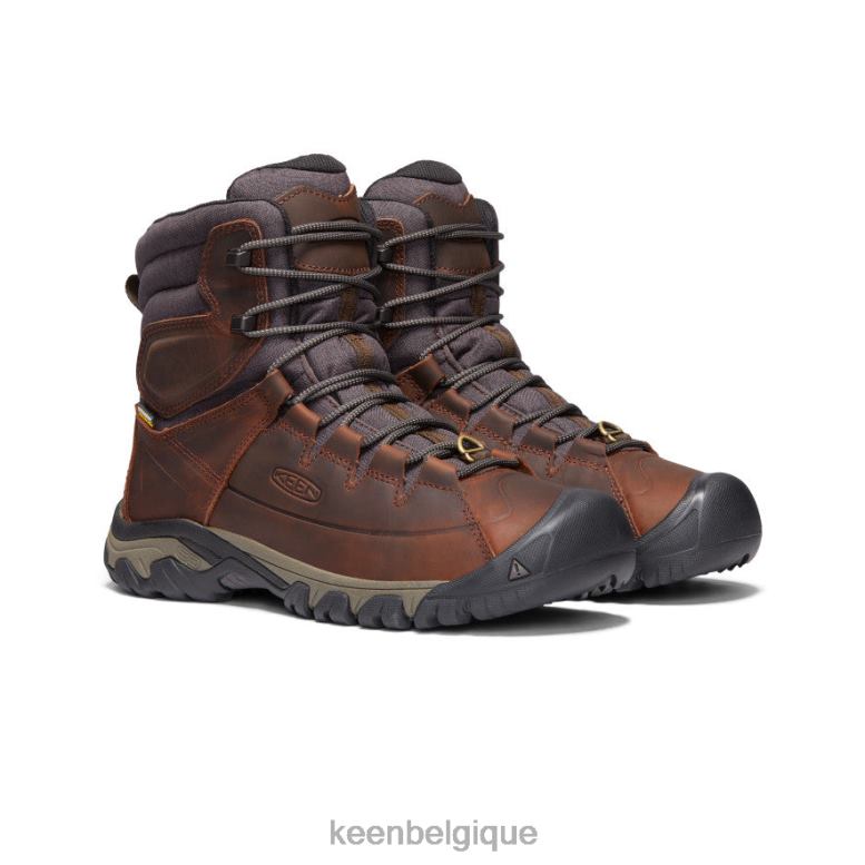 chaussure KEEN botte imperméable targhee haute à lacets cacao/paillis Hommes PD0JD389