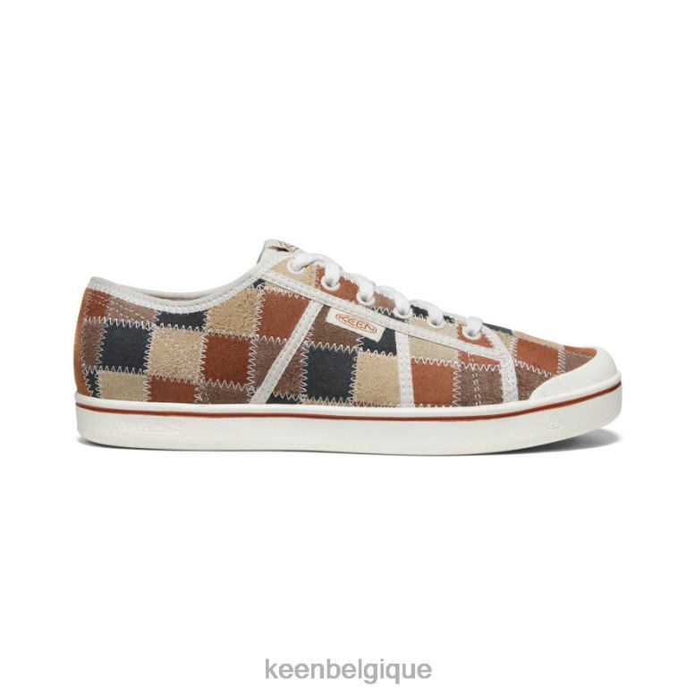 chaussure KEEN baskets en cuir Eldon Harvest patchwork Hommes PD0JD217