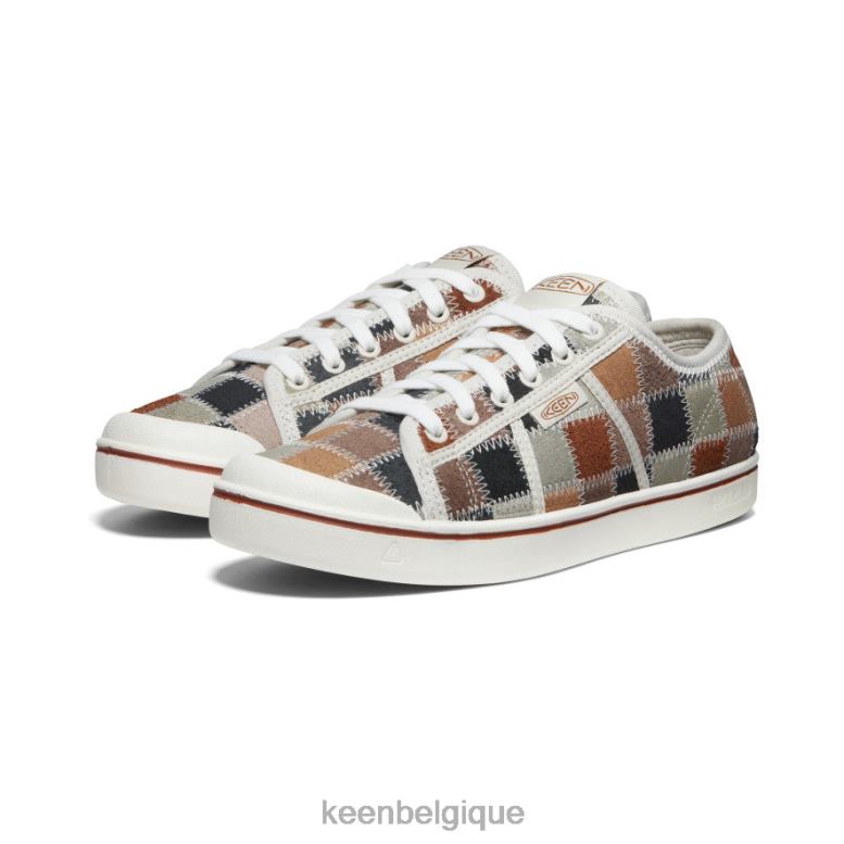chaussure KEEN baskets en cuir Eldon Harvest patchwork Hommes PD0JD217