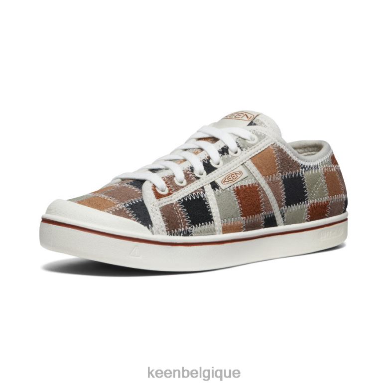chaussure KEEN baskets en cuir Eldon Harvest patchwork Hommes PD0JD217