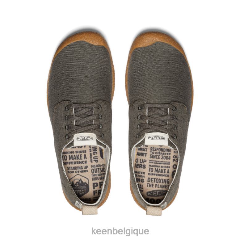 chaussure KEEN derby en toile mosey olive noire Hommes PD0JD28