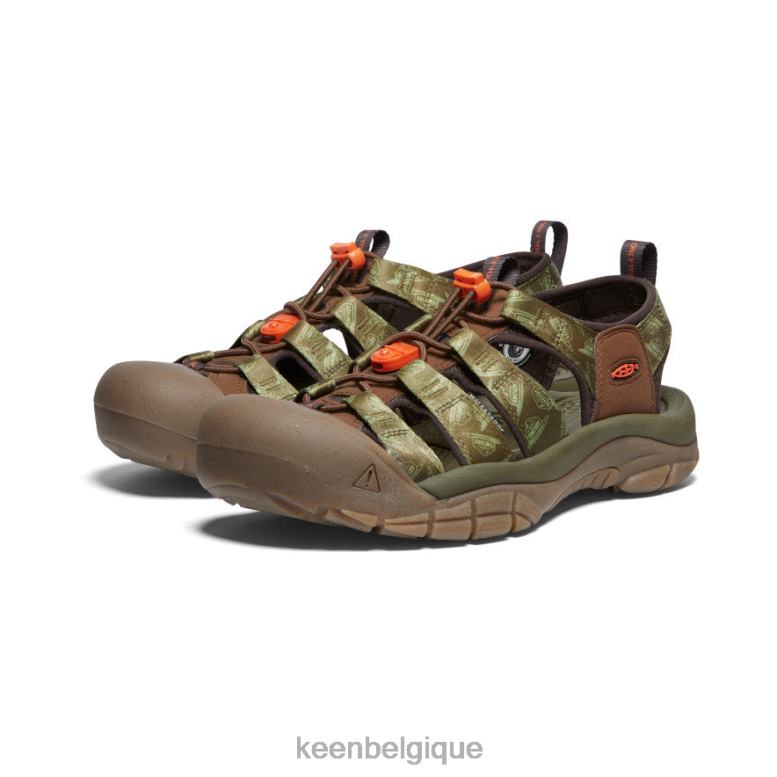 chaussure KEEN newport rétro x ours fumé ours fumé/olive militaire Hommes PD0JD82