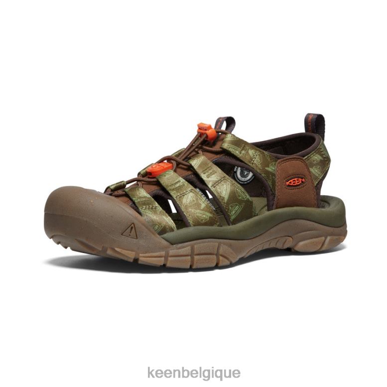 chaussure KEEN newport rétro x ours fumé ours fumé/olive militaire Hommes PD0JD82