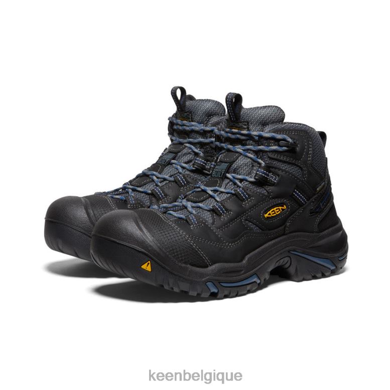 chaussure KEEN Braddock imperméable mi-haut (bout souple) corbeau/bleu break Hommes PD0JD367