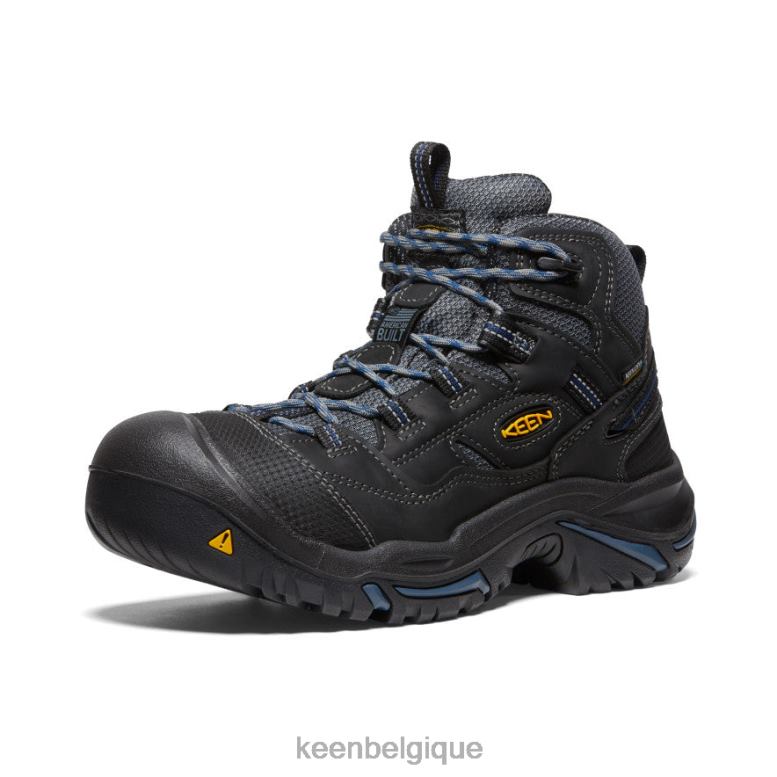 chaussure KEEN Braddock imperméable mi-haut (bout souple) corbeau/bleu break Hommes PD0JD367