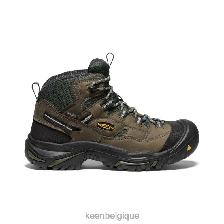 chaussure KEEN Braddock imperméable mi-haut (embout en acier) gargouille/forêt nuit Hommes PD0JD354