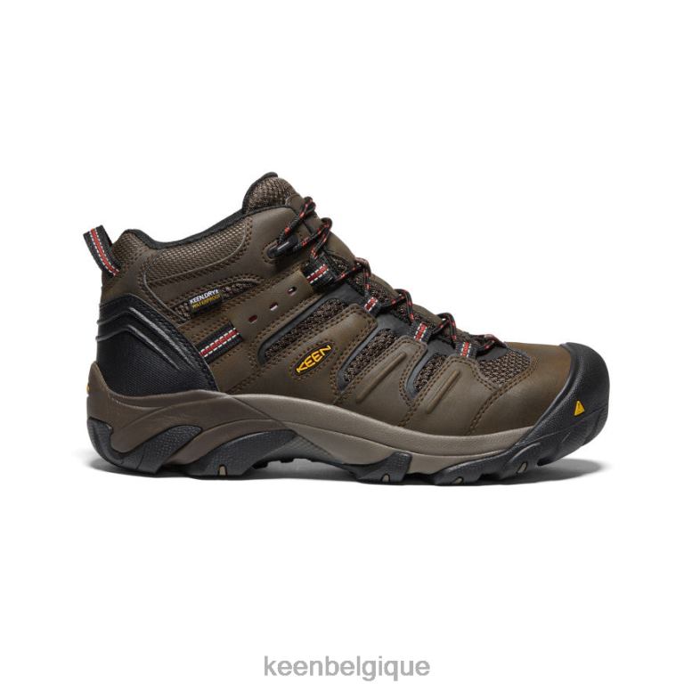 chaussure KEEN Lansing Mid imperméable (embout en acier) cascade brun/bringé Hommes PD0JD92