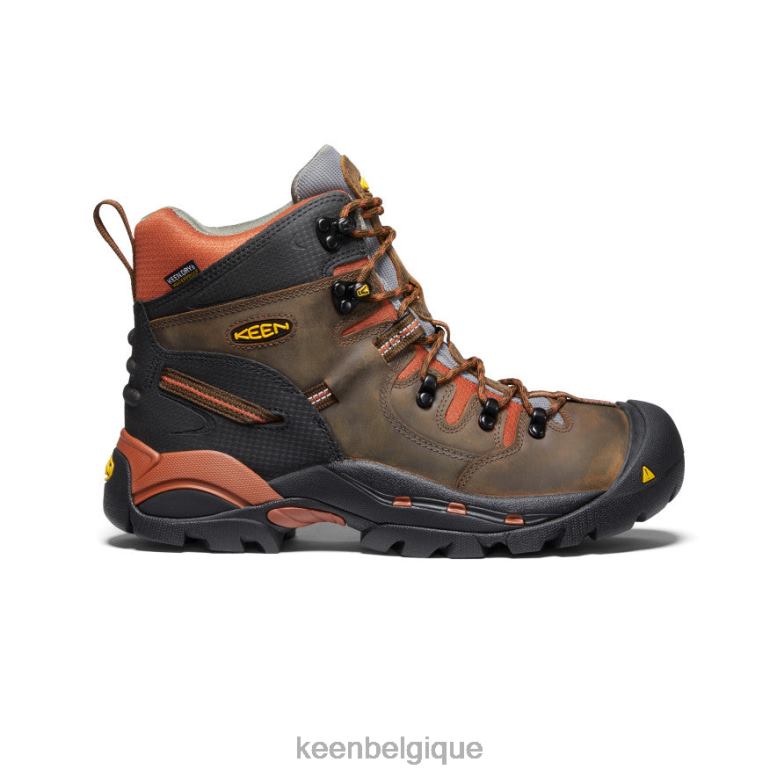 chaussure KEEN Pittsburgh 6" marron cascade/marron bombay Hommes PD0JD176