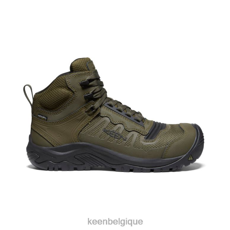 chaussure KEEN Reno Mid KBF imperméable (embout en fibre de carbone) olive foncé/noir Hommes PD0JD20