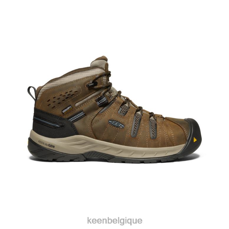 chaussure KEEN botte imperméable Flint II (embout en acier) marron cascade/bleu orion Hommes PD0JD181