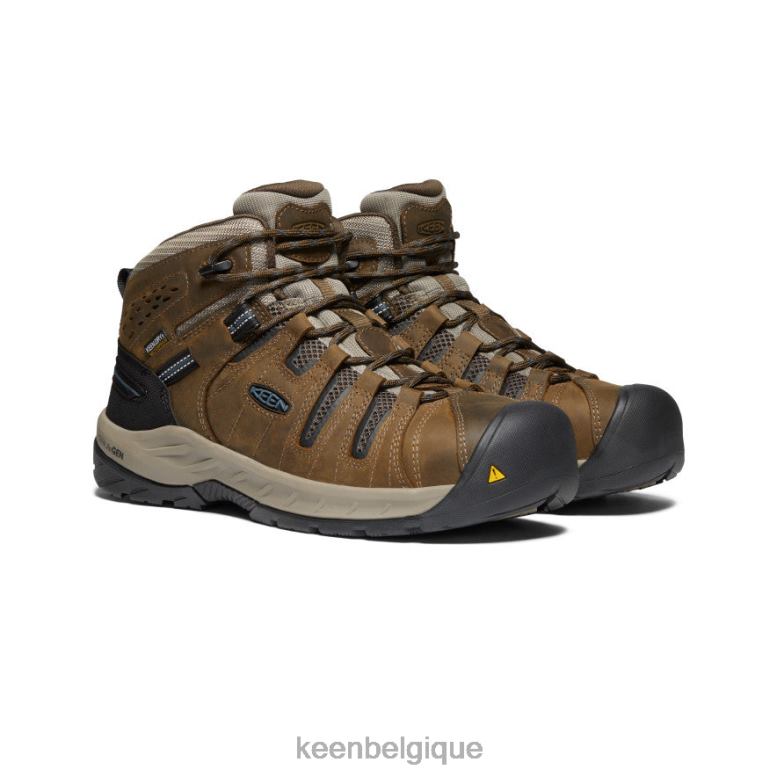 chaussure KEEN botte imperméable Flint II (embout en acier) marron cascade/bleu orion Hommes PD0JD181