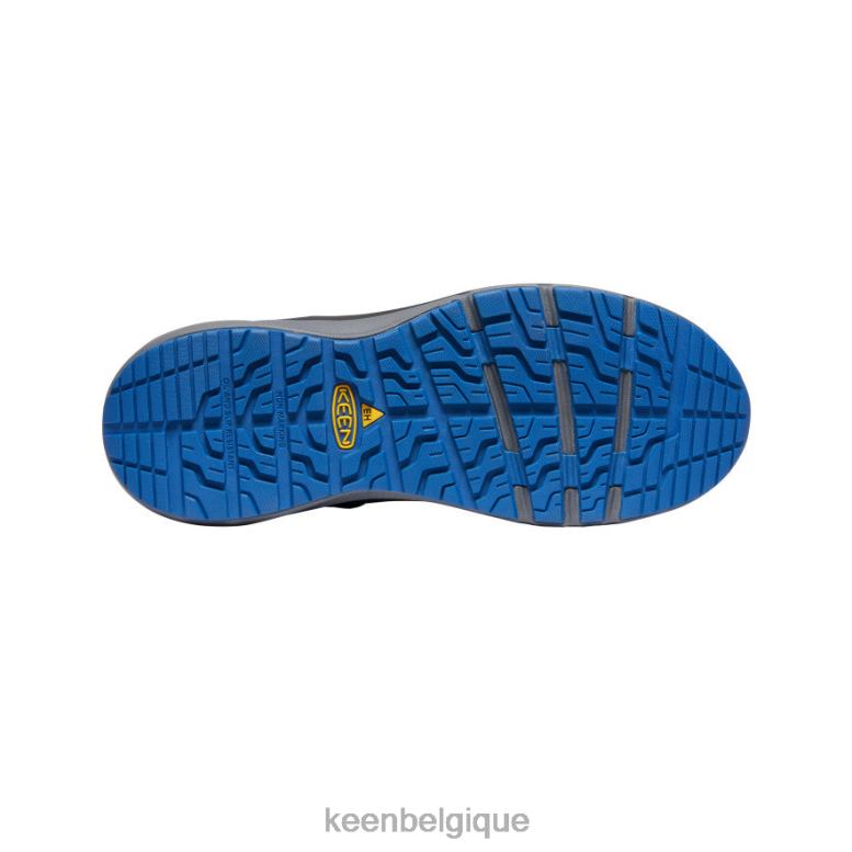 chaussure KEEN botte imperméable à crochet rouge (embout en fibre de carbone) gris acier/cobalt brillant Hommes PD0JD222