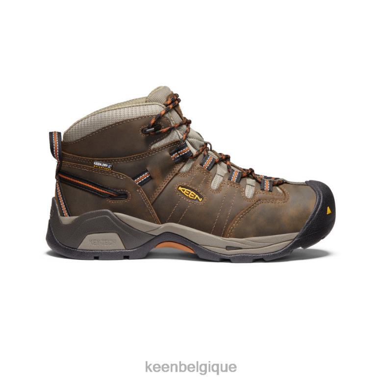chaussure KEEN botte imperméable detroit xt (bout souple) noir olive/cuir marron Hommes PD0JD178